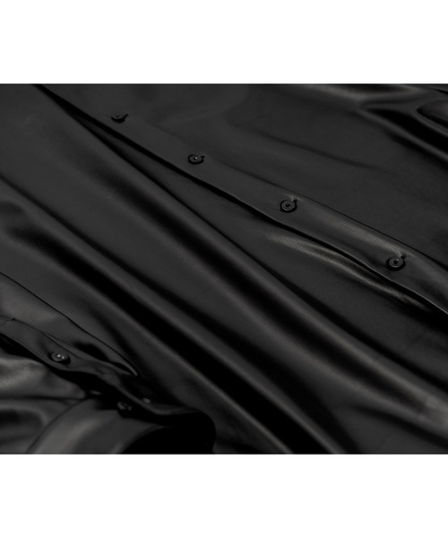 Wizzard(ウィザード)の「Wizzard ウィザード / SYNTHETIC LEATHER OVER SHIRTS シンセティックレザーオーバーシャツ / WSA21-003L(シャツ/ブラウス・メンズ・バーガンディー/ブラック・1/2/3)」の6枚目の写真