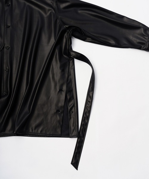 Wizzard(ウィザード)の「Wizzard ウィザード / SYNTHETIC LEATHER OVER SHIRTS シンセティックレザーオーバーシャツ / WSA21-003L(シャツ/ブラウス・メンズ・バーガンディー/ブラック・1/2/3)」の9枚目の写真
