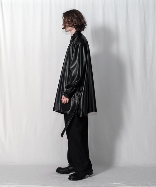 Wizzard(ウィザード)の「Wizzard ウィザード / SYNTHETIC LEATHER OVER SHIRTS シンセティックレザーオーバーシャツ / WSA21-003L(シャツ/ブラウス・メンズ・バーガンディー/ブラック・1/2/3)」の11枚目の写真