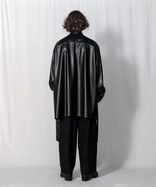 Wizzard(ウィザード)の「Wizzard ウィザード / SYNTHETIC LEATHER OVER SHIRTS シンセティックレザーオーバーシャツ / WSA21-003L(シャツ/ブラウス・メンズ・バーガンディー/ブラック・1/2/3)」の12枚目の写真