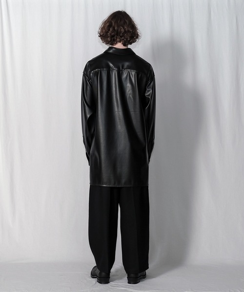 Wizzard(ウィザード)の「Wizzard ウィザード / SYNTHETIC LEATHER OVER SHIRTS シンセティックレザーオーバーシャツ / WSA21-003L(シャツ/ブラウス・メンズ・バーガンディー/ブラック・1/2/3)」の14枚目の写真