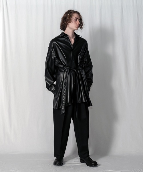Wizzard(ウィザード)の「Wizzard ウィザード / SYNTHETIC LEATHER OVER SHIRTS シンセティックレザーオーバーシャツ / WSA21-003L(シャツ/ブラウス・メンズ・バーガンディー/ブラック・1/2/3)」の15枚目の写真
