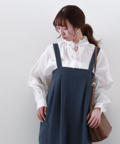 archives(アルシーヴ)の「【限定item】フリルネックシアーブラウス(シャツ/ブラウス・レディース・オフホワイト/ブルー/ブラック・MEDIUM)」の1枚目の写真