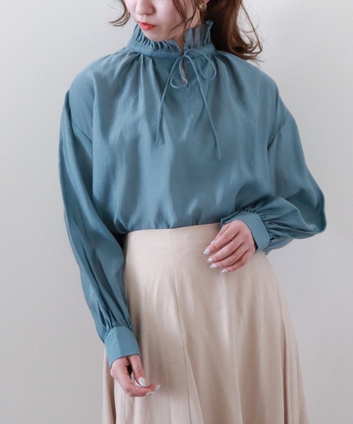archives(アルシーヴ)の「【限定item】フリルネックシアーブラウス(シャツ/ブラウス・レディース・オフホワイト/ブルー/ブラック・MEDIUM)」の10枚目の写真