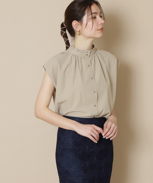 N.（N. Natural Beauty Basic）（エヌエヌナチュラルビューティーベーシック）の「◆前後２ＷＡＹフレンチスリーブブラウス（シャツ/ブラウス・レディース・ホワイト系その他/ブラック系その他/ベージュ/ミント・MEDIUM）」の4枚目の写真