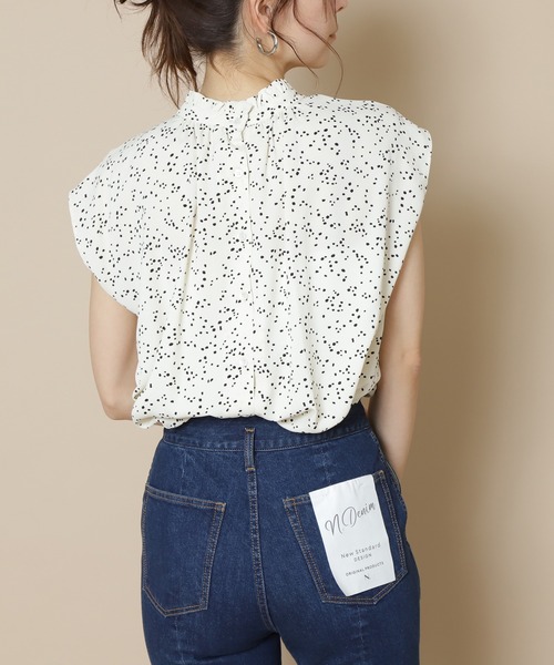 N.（N. Natural Beauty Basic）（エヌエヌナチュラルビューティーベーシック）の「◆前後２ＷＡＹフレンチスリーブブラウス（シャツ/ブラウス・レディース・ホワイト系その他/ブラック系その他/ベージュ/ミント・MEDIUM）」の13枚目の写真