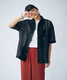 tk.TAKEO KIKUCHI | バーチカルレース半袖シャツ（ユニセックスアイテム）(シャツ/ブラウス)