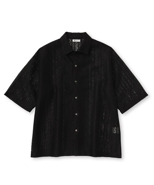 tk.TAKEO KIKUCHI（ティーケータケオキクチ）の「◆バーチカルレース半袖シャツ（ユニセックスアイテム）（シャツ/ブラウス・メンズ・ホワイト系4/ブラック系3・88/66）」の8枚目の写真