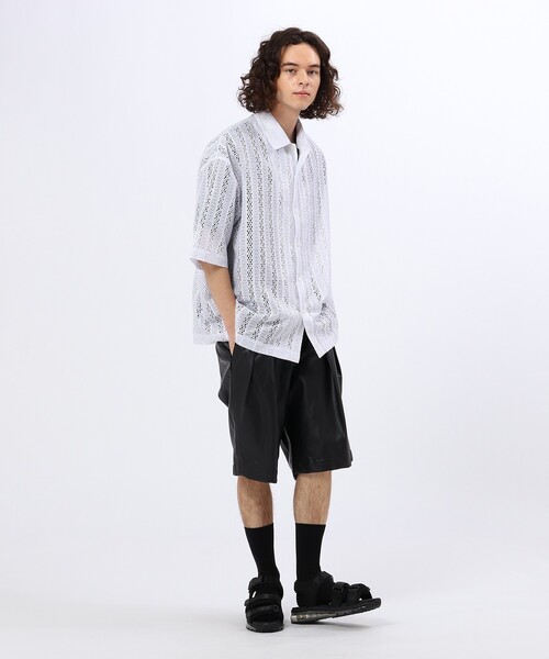 tk.TAKEO KIKUCHI（ティーケータケオキクチ）の「◆バーチカルレース半袖シャツ（ユニセックスアイテム）（シャツ/ブラウス・メンズ・ホワイト系4/ブラック系3・88/66）」の12枚目の写真