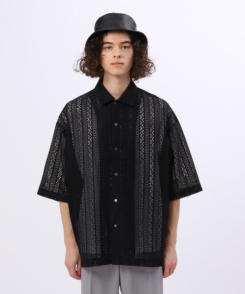tk.TAKEO KIKUCHI（ティーケータケオキクチ）の「◆バーチカルレース半袖シャツ（ユニセックスアイテム）（シャツ/ブラウス・メンズ・ホワイト系4/ブラック系3・88/66）」の16枚目の写真