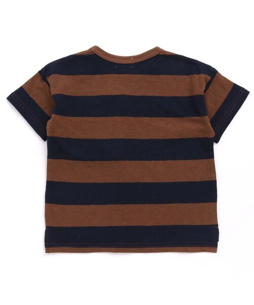 F.O.KIDS（エフオーキッズ）の「ボーダービッグシルエットＴシャツ（Tシャツ/カットソー・キッズ・レインボー/チャコール/ネイビー/ブラウン/グレー・130/140/90/95/80/100/110/120）」の6枚目の写真
