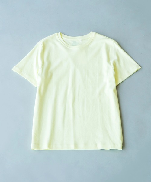 AMERICAN HOLIC（アメリカンホリック）の「★クルーネックカット半袖プルオーバー　＊●（Tシャツ/カットソー・レディース・グリーン/ライトピンク/オフホワイト/ネイビー/ブラック/モカ/アイボリー/ライトイエロー/ラベンダー/ミント/オレンジ/ベージュ/ブルー/チャコールグレー/カーキ/キャメル/ダークベージュ/ライトグレー・M/L/S）」の16枚目の写真