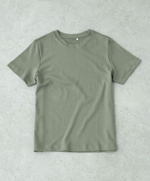 AMERICAN HOLIC（アメリカンホリック）の「★クルーネックカット半袖プルオーバー　＊●（Tシャツ/カットソー・レディース・グリーン/ライトピンク/オフホワイト/ネイビー/ブラック/モカ/アイボリー/ライトイエロー/ラベンダー/ミント/オレンジ/ベージュ/ブルー/チャコールグレー/カーキ/キャメル/ダークベージュ/ライトグレー・M/L/S）」の10枚目の写真