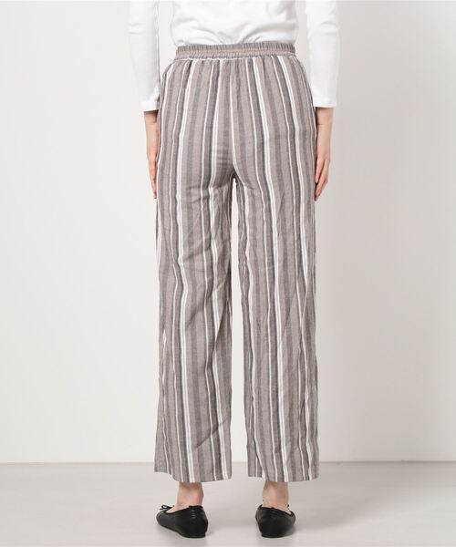 Per sist ence（パーシエンス）の「Per sist ence/パーシエンス　リネンライク　ストライプストレートパンツ（その他パンツ・レディース・ブラウン/ベージュ・FREE）」の4枚目の写真
