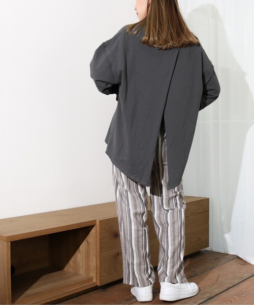 Per sist ence（パーシエンス）の「Per sist ence/パーシエンス　リネンライク　ストライプストレートパンツ（その他パンツ・レディース・ブラウン/ベージュ・FREE）」の10枚目の写真