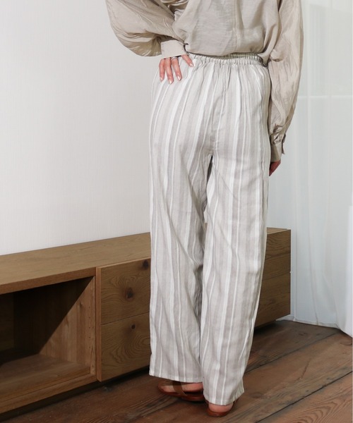 Per sist ence（パーシエンス）の「Per sist ence/パーシエンス　リネンライク　ストライプストレートパンツ（その他パンツ・レディース・ブラウン/ベージュ・FREE）」の14枚目の写真