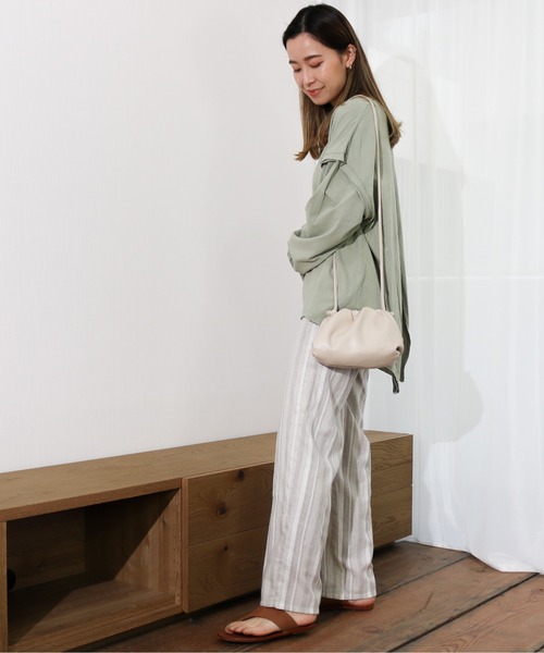 Per sist ence（パーシエンス）の「Per sist ence/パーシエンス　リネンライク　ストライプストレートパンツ（その他パンツ・レディース・ブラウン/ベージュ・FREE）」の19枚目の写真