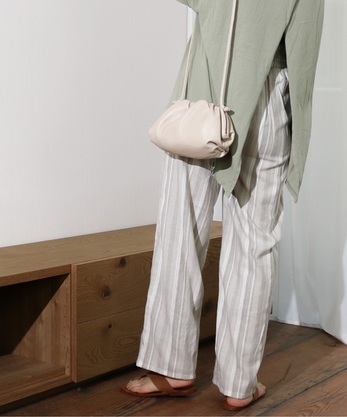 Per sist ence（パーシエンス）の「Per sist ence/パーシエンス　リネンライク　ストライプストレートパンツ（その他パンツ・レディース・ブラウン/ベージュ・FREE）」の21枚目の写真
