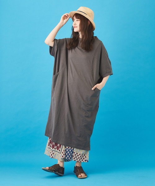 CUBE SUGAR（キューブシュガー）の「ボイル 総柄プリント ギャザースカート（スカート・レディース・ベージュ/サックスブルー/ネイビー/グレー・M）」の11枚目の写真