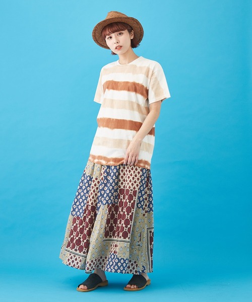 CUBE SUGAR（キューブシュガー）の「ボイル 総柄プリント ギャザースカート（スカート・レディース・ベージュ/サックスブルー/ネイビー/グレー・M）」の12枚目の写真