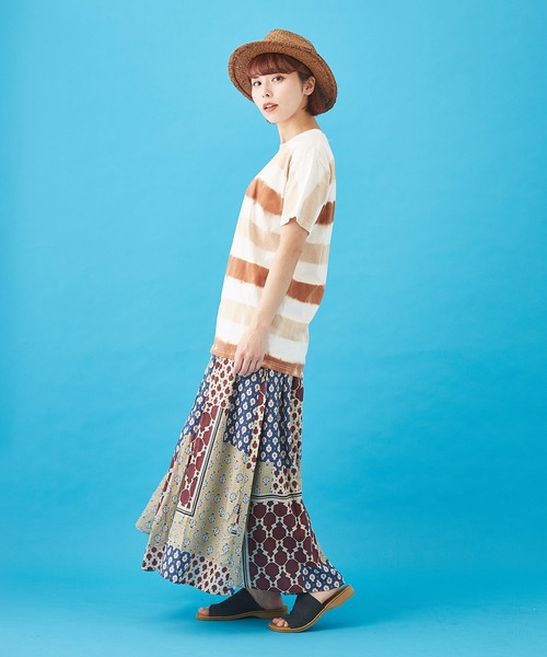 CUBE SUGAR（キューブシュガー）の「ボイル 総柄プリント ギャザースカート（スカート・レディース・ベージュ/サックスブルー/ネイビー/グレー・M）」の13枚目の写真