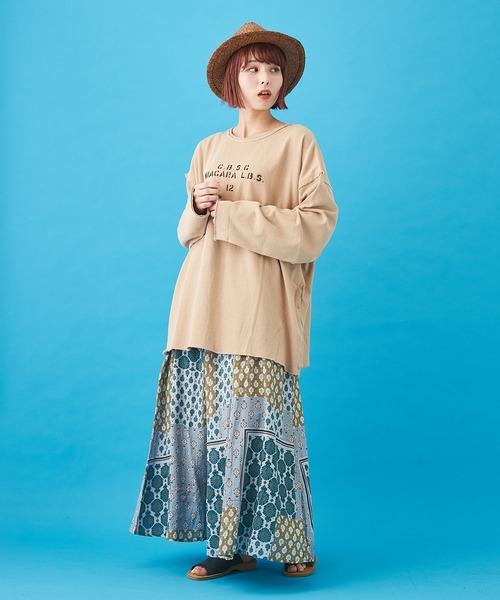 CUBE SUGAR（キューブシュガー）の「ボイル 総柄プリント ギャザースカート（スカート・レディース・ベージュ/サックスブルー/ネイビー/グレー・M）」の15枚目の写真