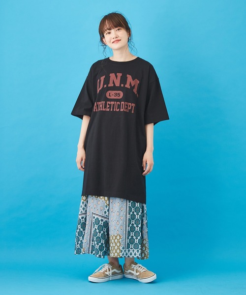 CUBE SUGAR（キューブシュガー）の「ボイル 総柄プリント ギャザースカート（スカート・レディース・ベージュ/サックスブルー/ネイビー/グレー・M）」の17枚目の写真