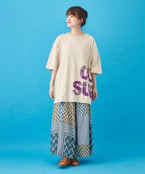 CUBE SUGAR（キューブシュガー）の「ボイル 総柄プリント ギャザースカート（スカート・レディース・ベージュ/サックスブルー/ネイビー/グレー・M）」の18枚目の写真