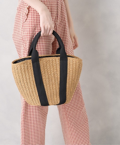 OLIVE des OLIVE（オリーブデオリーブ）の「【WEB限定カラー有】テープハンドルカゴトート（かごバッグ・レディース・キャメル/ライトベージュ・FREE）」の2枚目の写真