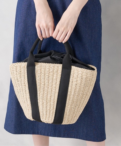 OLIVE des OLIVE（オリーブデオリーブ）の「【WEB限定カラー有】テープハンドルカゴトート（かごバッグ・レディース・キャメル/ライトベージュ・FREE）」の14枚目の写真