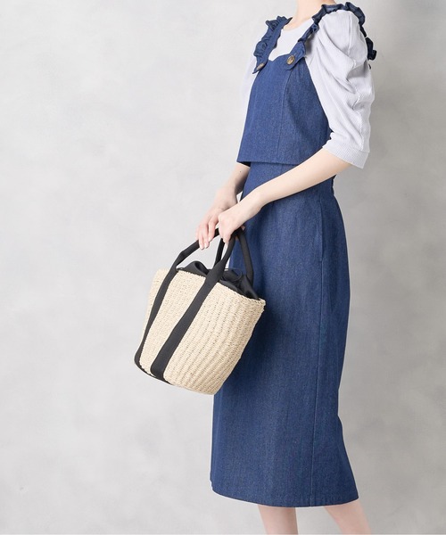 OLIVE des OLIVE（オリーブデオリーブ）の「【WEB限定カラー有】テープハンドルカゴトート（かごバッグ・レディース・キャメル/ライトベージュ・FREE）」の12枚目の写真