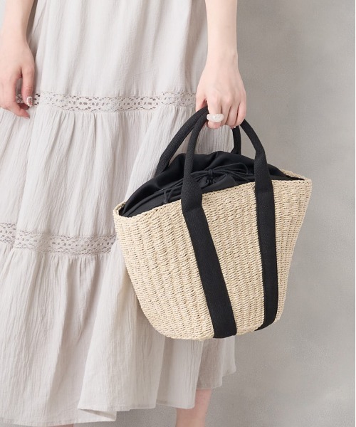 OLIVE des OLIVE（オリーブデオリーブ）の「【WEB限定カラー有】テープハンドルカゴトート（かごバッグ・レディース・キャメル/ライトベージュ・FREE）」の6枚目の写真