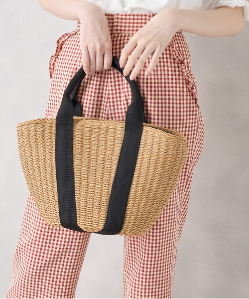 OLIVE des OLIVE（オリーブデオリーブ）の「【WEB限定カラー有】テープハンドルカゴトート（かごバッグ・レディース・キャメル/ライトベージュ・FREE）」の9枚目の写真