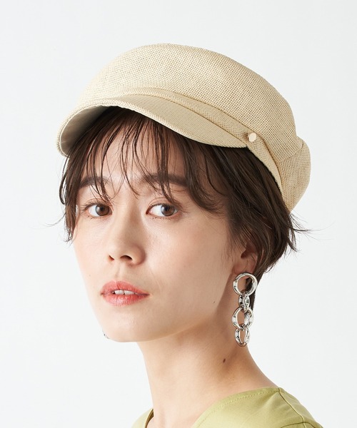 un dix cors（アンディコール）の「軽い素材感で被り心地もおすすめ　ペーパーマリンキャスケット（キャスケット・レディース・ホワイト/ベージュ・FREE）」の3枚目の写真