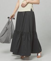 THE STATION STORE | ＜ma couleur＞ティアード ムジ マキシスカート(スカート)