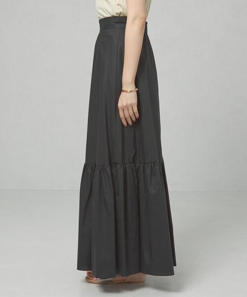 THE STATION STORE(ザ ステーション ストア)の「<ma couleur>ティアード ムジ マキシスカート(スカート・レディース・ブラック・SMALL/MEDIUM)」の2枚目の写真