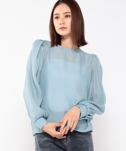 UNRELISH(アンレリッシュ)の「シアーパフショルダーブラウス(シャツ/ブラウス・レディース・ホワイト/ベージュ/ブルー・MEDIUM)」の3枚目の写真