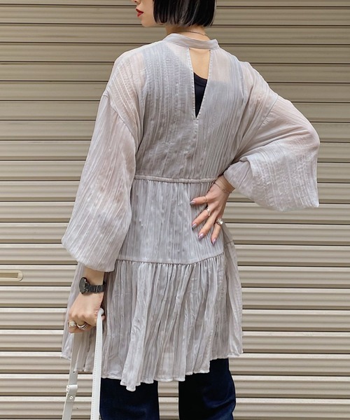 PAGEBOY（ページボーイ）の「ティアードチュニックシャツ（シャツ/ブラウス・レディース・オフホワイト/ブラック/グレイッシュベージュ/オリーブ・FREE）」の13枚目の写真