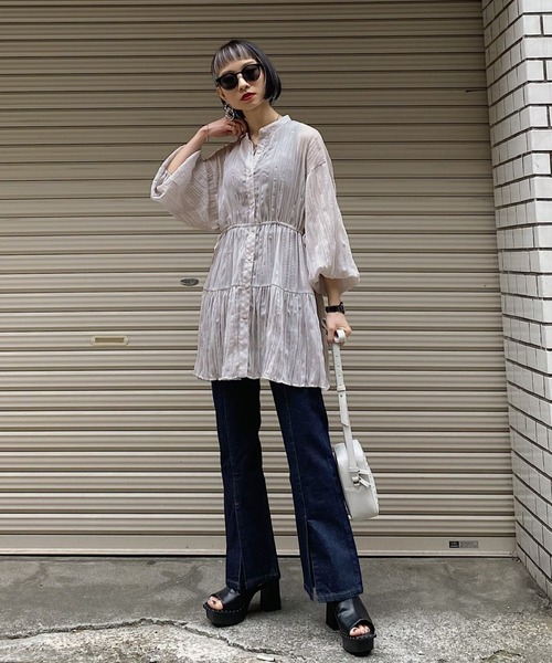 PAGEBOY（ページボーイ）の「ティアードチュニックシャツ（シャツ/ブラウス・レディース・オフホワイト/ブラック/グレイッシュベージュ/オリーブ・FREE）」の15枚目の写真