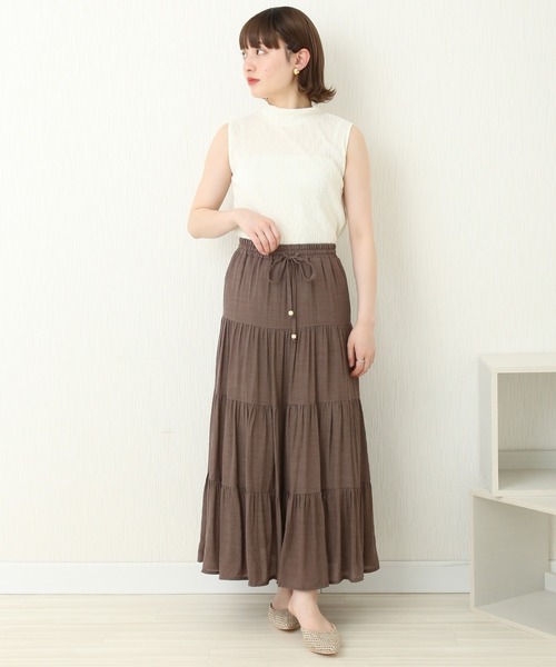 libelle more（リベル モア）の「R/Tスラブ　ティアードスカート（スカート・レディース・キナリ/モカ/ブルー/スモークピンク/ミント・M）」の10枚目の写真