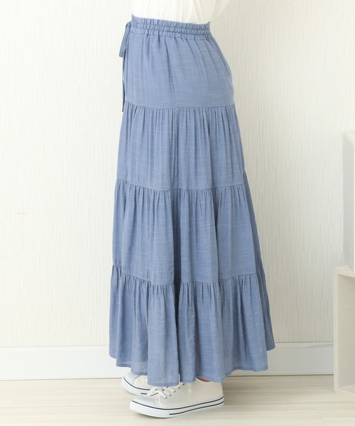 libelle more（リベル モア）の「R/Tスラブ　ティアードスカート（スカート・レディース・キナリ/モカ/ブルー/スモークピンク/ミント・M）」の22枚目の写真