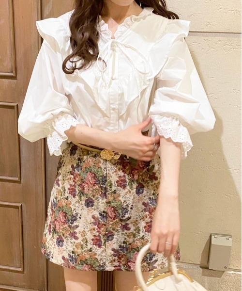 apres jour（アプレジュール）の「コットンレースフリルブラウス【ZOZOTOWN限定アイテム】（シャツ/ブラウス・レディース・アイボリー/ブラック/オフホワイト・フリー/X-LARGE）」の18枚目の写真