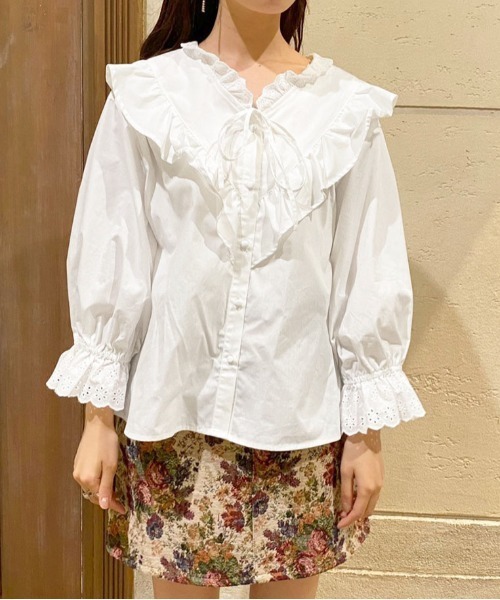 apres jour（アプレジュール）の「コットンレースフリルブラウス【ZOZOTOWN限定アイテム】（シャツ/ブラウス・レディース・アイボリー/ブラック/オフホワイト・フリー/X-LARGE）」の16枚目の写真