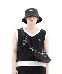 【BASIC COTTON/ベーシックコットン ベイシックコットン】BCN LOGO MIX VEST/ベスト ニットベスト
