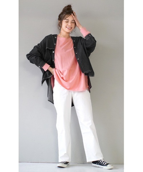 e-zakkamania stores（イーザッカマニアストアーズ）の「【こっそり楽ちん！隠しウエストゴム】 ウエストボタン ストレッチパンツ［デニム］（デニムパンツ・レディース・ネイビー/ライトブルー/ブルー/ブラック/グレー/ホワイト・L/M）」の16枚目の写真