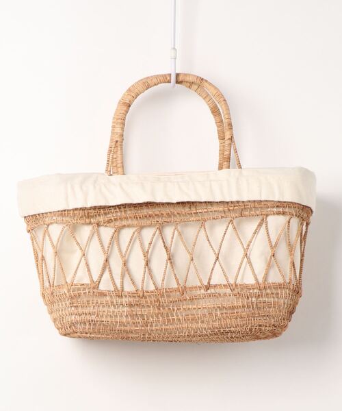 ROSE BUD（ローズバッド）の「かごバッグ（かごバッグ・レディース・ベージュ・MEDIUM）」の3枚目の写真