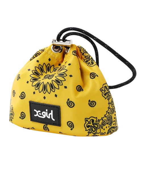 X-girl（エックスガール）の「BANDANA PATTERN POUCH（ポーチ・レディース・ブラック/パープル/イエロー・ONE SIZE）」の3枚目の写真