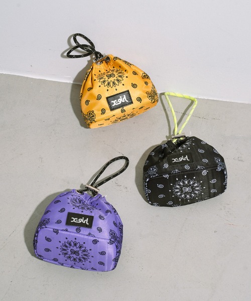 X-girl（エックスガール）の「BANDANA PATTERN POUCH（ポーチ・レディース・ブラック/パープル/イエロー・ONE SIZE）」の20枚目の写真