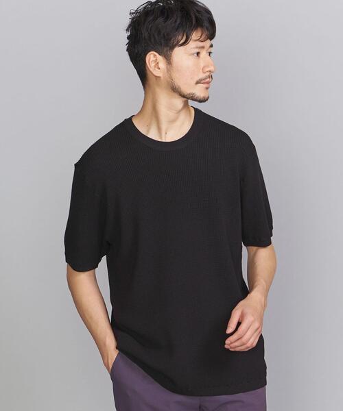 BEAUTY&YOUTH UNITED ARROWS（ビューティーアンドユースユナイテッドアローズ）の「BY ウォッシュ サーマル ニットTシャツ（ニット/セーター・メンズ・ブラック/ベージュ/オリーブ・SMALL/MEDIUM/LARGE/X-LARGE）」の2枚目の写真