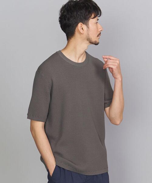 BEAUTY&YOUTH UNITED ARROWS（ビューティーアンドユースユナイテッドアローズ）の「BY ウォッシュ サーマル ニットTシャツ（ニット/セーター・メンズ・ブラック/ベージュ/オリーブ・SMALL/MEDIUM/LARGE/X-LARGE）」の5枚目の写真